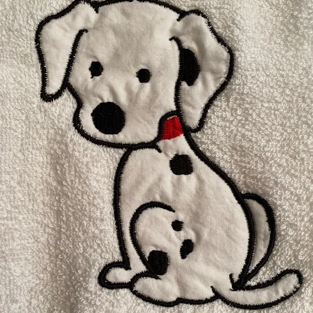 Firetruck and Dalmatian Hand Towels - for your little fireman - set of two